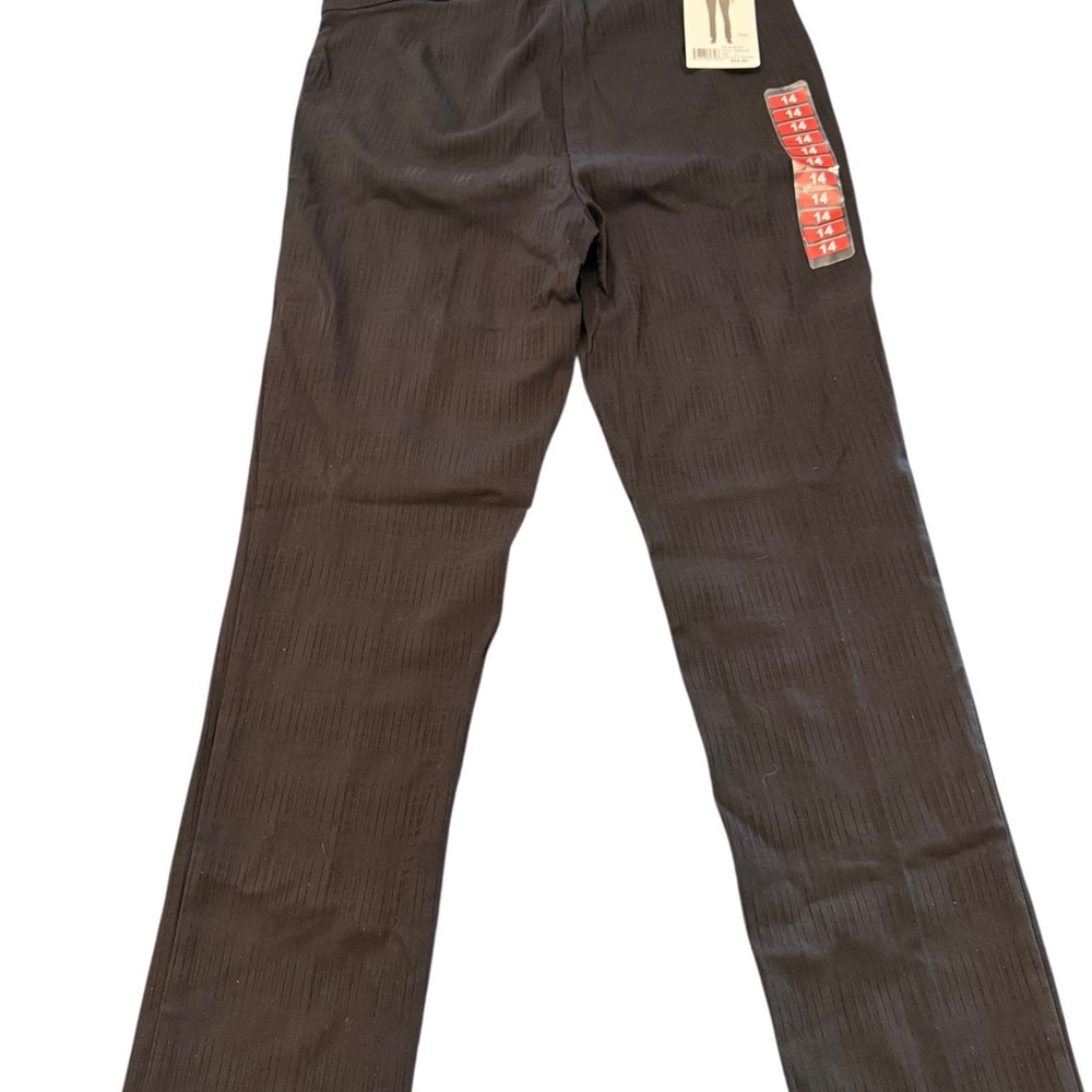 Rafaella Comfort Pants 14 Black Ponte Pull On Slim Leg‎ Knit Womens NEW Stretch